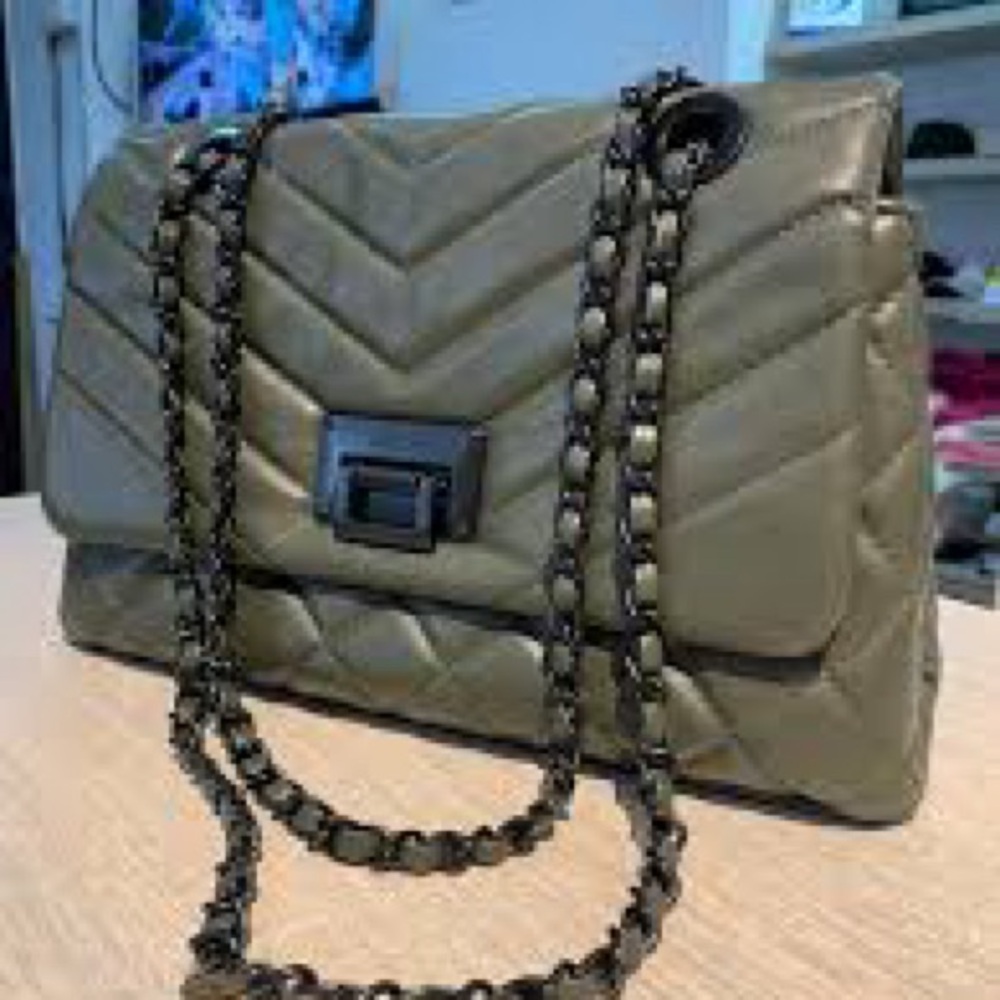 Aldo Dark Green Quilted Shoulder Bag